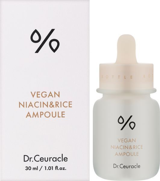Фото Сироватка для вирівнювання тону з ніацинамідом та екстрактом рису Dr.Ceuracle Vegan Niacin & Rice Ampoule