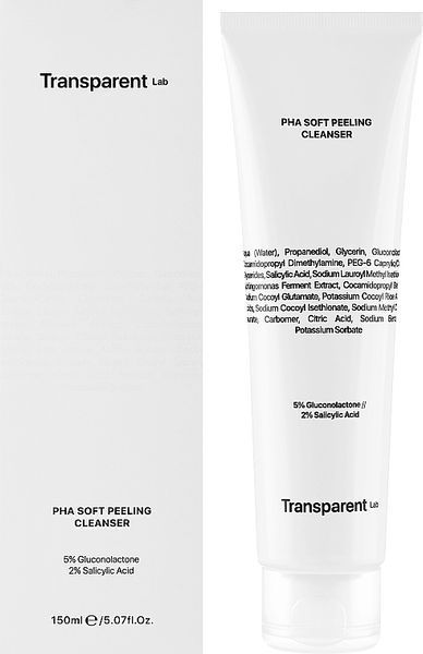 Фото Мультикислотний очищувальний пілінг для обличчя Transparent Lab PHA Soft Peeling Cleanser