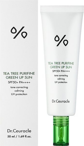 Фото Сонцезахисний крем для обличчя Dr.Ceuracle Tea Tree Purifine Green Up Sun SPF50+ PA++++