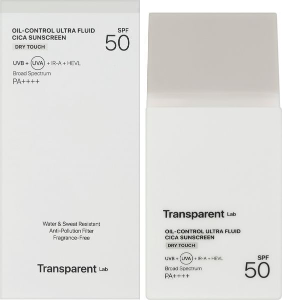 Фото Сонцезахисний крем для обличчя Transparent Lab Oil-Control Ultra Fluid Cica Sunscreen SPF 50+